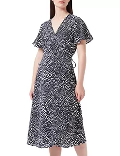 Sukienki - Vila Women's VILOVIE S/S WRAP MIDI sukienka/SU-NOOS, czarna/aOP: Sally, 38 - grafika 1