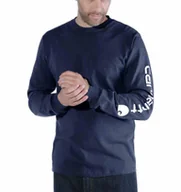 Koszulki męskie - Koszulka Carhartt Logo Long Sleeve Navy M - miniaturka - grafika 1