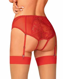 Obsessive Dagmarie - Figi Z Paskami Do Pończoch, Czerwony Wariant/Rozmiar: XL/XXL  << DYSKRETNIE   |   DOSTAWA 24h   |  GRATISY - Majtki damskie - miniaturka - grafika 4