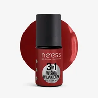 Lakiery hybrydowe - NEESS Lakier hybrydowy One Step 3in1 Wiśnia w Lakierze 4 ml - miniaturka - grafika 1