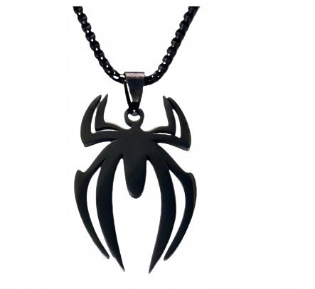 Naszyjnik Wisiorek Spiderman Czarny Venom Pająk Marvel Prezent Streetwear