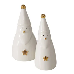 Dwie figurki porcelanowe JELKI, białe Mikołaje - Ozdoby bożonarodzeniowe - miniaturka - grafika 1