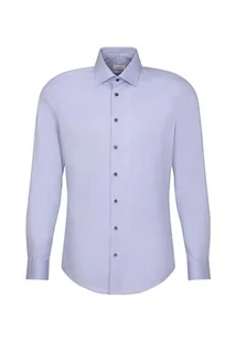 Seidensticker Męska koszula biznesowa – slim fit – łatwa do prasowania – kołnierz Kent – długi rękaw – 100% bawełna, jasnoniebieski, 38 - Koszule męskie - miniaturka - grafika 1
