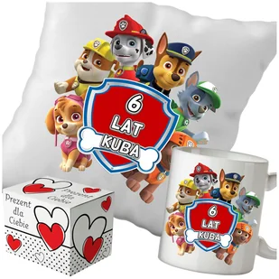 Kubek + Poduszka Psi Patrol 330ml 40x40cm i Opakowanie Na Prezent i Imię - Gadżety dla niej i dla niego - miniaturka - grafika 1