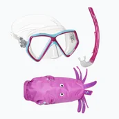 Maski do nurkowania - Zestaw do snorkelingu dziecięcy Mares Combo Zoo magenta - miniaturka - grafika 1