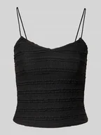 Koszulki i topy damskie - Top krótki o kroju shaped fit na cienkich ramiączkach model ‘GAYLE’ - miniaturka - grafika 1