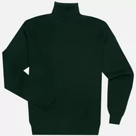 Swetry męskie - Golf męski ciemnozielony Lyon - marka niezdefiniowana - miniaturka - grafika 1