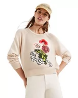 Swetry damskie - Desigual Sweter damski JERS_Pavlova, biały, XL - miniaturka - grafika 1