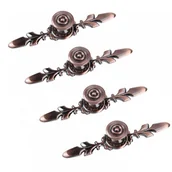 Zawiasy, okucia i inne akcesoria - 4 sztuki uchwytów do szuflad w stylu vintage ze stopu cynku, ze śrubami (czerwony brąz) - miniaturka - grafika 1