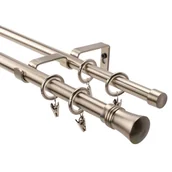 Karnisze - Karnisz Zenit podwójny 19 mm 200 cm srebrny - miniaturka - grafika 1