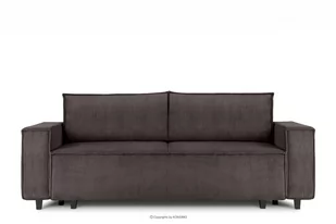 Sofa rozkładana 3 osobowa z pojemnikiem na pościel brązowa NAPI - Sofy i kanapy - miniaturka - grafika 1