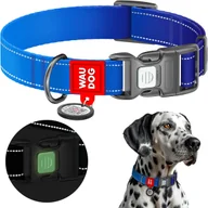 Obroże dla psów - Obroża dla psa nylonowa waudog nylon mono z paszportem qr, odblaskowa, plastikowy fastex, niebieska, rozmiar s, 25-35 cm, 15 mm - miniaturka - grafika 1