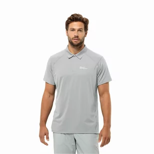 Męska koszulka polo Jack Wolfskin PRELIGHT CHILL POLO M cool grey - S - Koszulki męskie - miniaturka - grafika 1