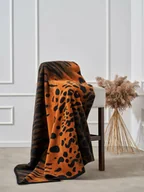 Koce - Koc bawełniany akrylowy 150x200 2150/1 Tygrys rudy narzuta pled wykończony taśmą - miniaturka - grafika 1