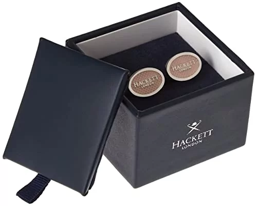 Hackett London Męskie owalne diamentowe spinki do mankietów Hackett, 3awpeachy Keen, Jeden rozmiar