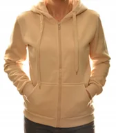 Bluzy damskie - Damska bluza dresowa z kapturem rozpinana ocieplana XL beżowa - miniaturka - grafika 1