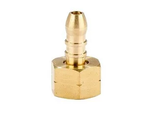 Końcówka węża gazowego gwint wewn. 3/8" L, z nyplem do węża 9-10 mm, mosiężna - Akcesoria do przyczep i kamperów - miniaturka - grafika 1
