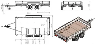 Przyczepa samochodowa dwuosiowa 300X150 EXPERT 3015/2 DMC 750 KG - Przyczepy - miniaturka - grafika 2