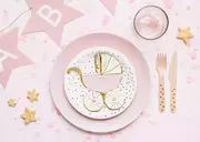 Folia, papier śniadaniowy, serwetki - Serwetki Wózek jasny różowe 14x15cm 20szt - PartyDeco - miniaturka - grafika 1
