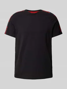 T-shirt z detalami z logo model ‘Sporty’ - Koszulki męskie - miniaturka - grafika 1