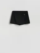 Spodenki damskie - Reserved - Spódnico-szorty z klamrą - czarny - miniaturka - grafika 1