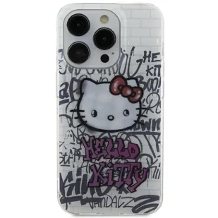 Etui Hello Kitty IML Kitty On Bricks Graffiti na iPhone 15 - białe - Etui i futerały do telefonów - miniaturka - grafika 1