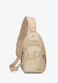 Plecaki - Plecak na jedno ramię z poliestru beżowy - Wittchen - miniaturka - grafika 1