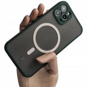 Etui i futerały do telefonów - Bizon Etui Case Hybrid MagSafe do Apple iPhone 12 Pro ciemnozielone - miniaturka - grafika 1