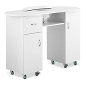 Meble kosmetyczne - physa Biurko do manicure - 1200 x 503 x 803 mm - białe - 8 kółek - pochłaniacz pyłu - szafki PHY-MT-7 - miniaturka - grafika 1