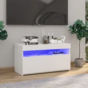 Szafki RTV - Lumarko Szafka pod TV z oświetleniem LED, biała, 75x35x40 cm - miniaturka - grafika 1