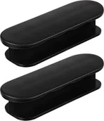 Zawiasy, okucia i inne akcesoria - Zestaw 2 uchwytów samoprzylepnych do drzwi balkonowych, francuskich, szuflad, czarny - miniaturka - grafika 1