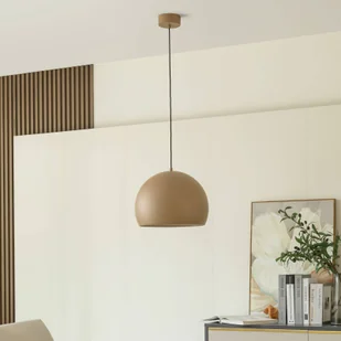 Lampa wisząca LED Lucande Lythara, brązowa, Ø 40 cm, aluminium - Lampy sufitowe - miniaturka - grafika 1