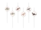 Słomki do napojów - Słomki urodzinowe Dinozaury - 6 szt. - miniaturka - grafika 1