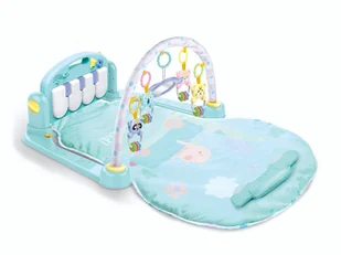 Mata dla niemowlÄ t z zawieszkami i pianinkiem zwierzÄ tka niebieska - Maty edukacyjne - miniaturka - grafika 1