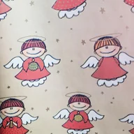 Opakowania i torebki na prezenty - Fastima Papier świąteczny aniołki do prezentów 57cmx25m 25m71 - miniaturka - grafika 1