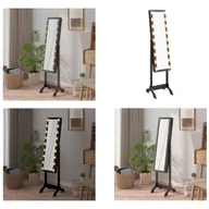 Lustra - vidaXL Lustro stojące z LED czarne 34x37x146 cm - Lustro wolnostojące - Lustro wolnostojące - Lustro - Lustro do makijażu - miniaturka - grafika 1