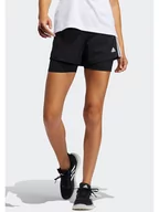 Spodnie sportowe damskie - Adidas Szorty funkcyjne "Pacer 3S 2 IN 1" w kolorze czarnym - miniaturka - grafika 1