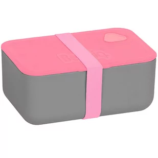 Paso BeUniq Śniadaniówka Pojemnik Lunch Box szaro-różowy z gumką 750 ml - Lunch boxy - miniaturka - grafika 1