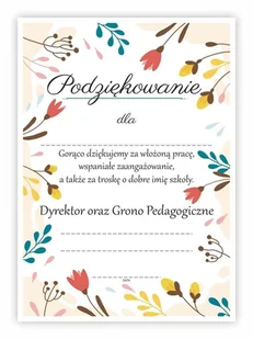 Dyplom A4 podziękowania - Kwiaty 30szt - Prace ręczne dla dzieci - miniaturka - grafika 1