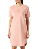 Sukienki - Armani Exchange Ikona damska, styl t-shirtu, czysta bawełna, rozszerzone małe logo. Sukienka, Lady, XL - miniaturka - grafika 1