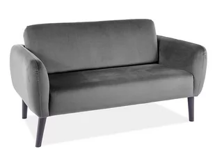Sofa Kanapa Do Salonu Elsa Velvet Szara Dwuosobowa Signal - Sofy i kanapy - miniaturka - grafika 1