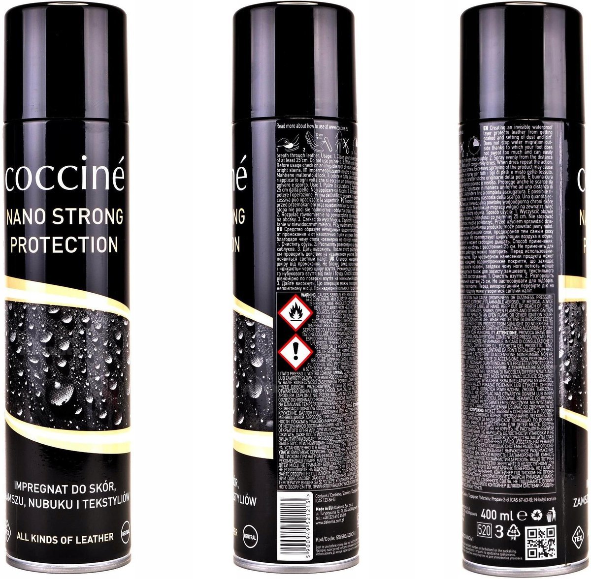 Impregnat Spray Wodoodporny do Skóry Zmaszu i Nubuku NANO STRONG PROTECTION