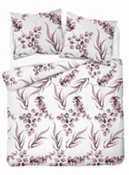 Pościel - Detexpol Pościel bawełniana 220x200 biała pudrowa liście 5107 B Bawełna 32 - miniaturka - grafika 1