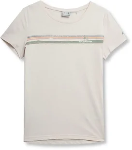 T-shirt damski z bawełny organicznej 4F SS23TTSHF275 - beż L - Bluzki damskie - miniaturka - grafika 1