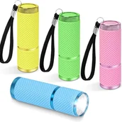 Latarki - 4-częściowa mini latarka, ultra mocna latarka LED, zestaw latarek LED, mała lampa z 9 diodami LED - miniaturka - grafika 1