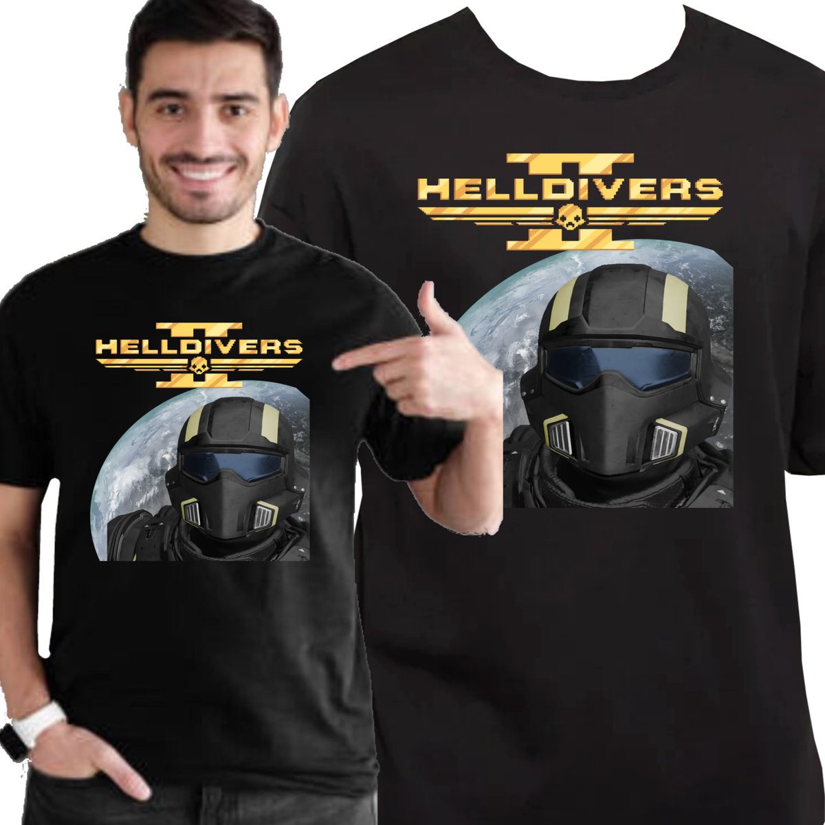 KOSZULKA GAMINGOWA HELLDIVERS PREMIUM NADRUK DLA GRACZA XL 3459 CZARNA