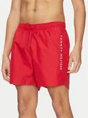 Kąpielówki męskie - Tommy Hilfiger Szorty kąpielowe UM0UM03258 Czerwony Regular Fit - miniaturka - grafika 1