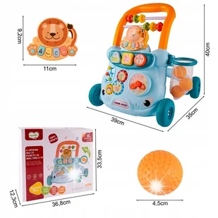 CHODZIK PCHACZ INTERAKTYWNY EDUKACYJNY PANEL MUZYCZNY PIANINKO KOSZYKÓWKA - Chodziki - miniaturka - grafika 1