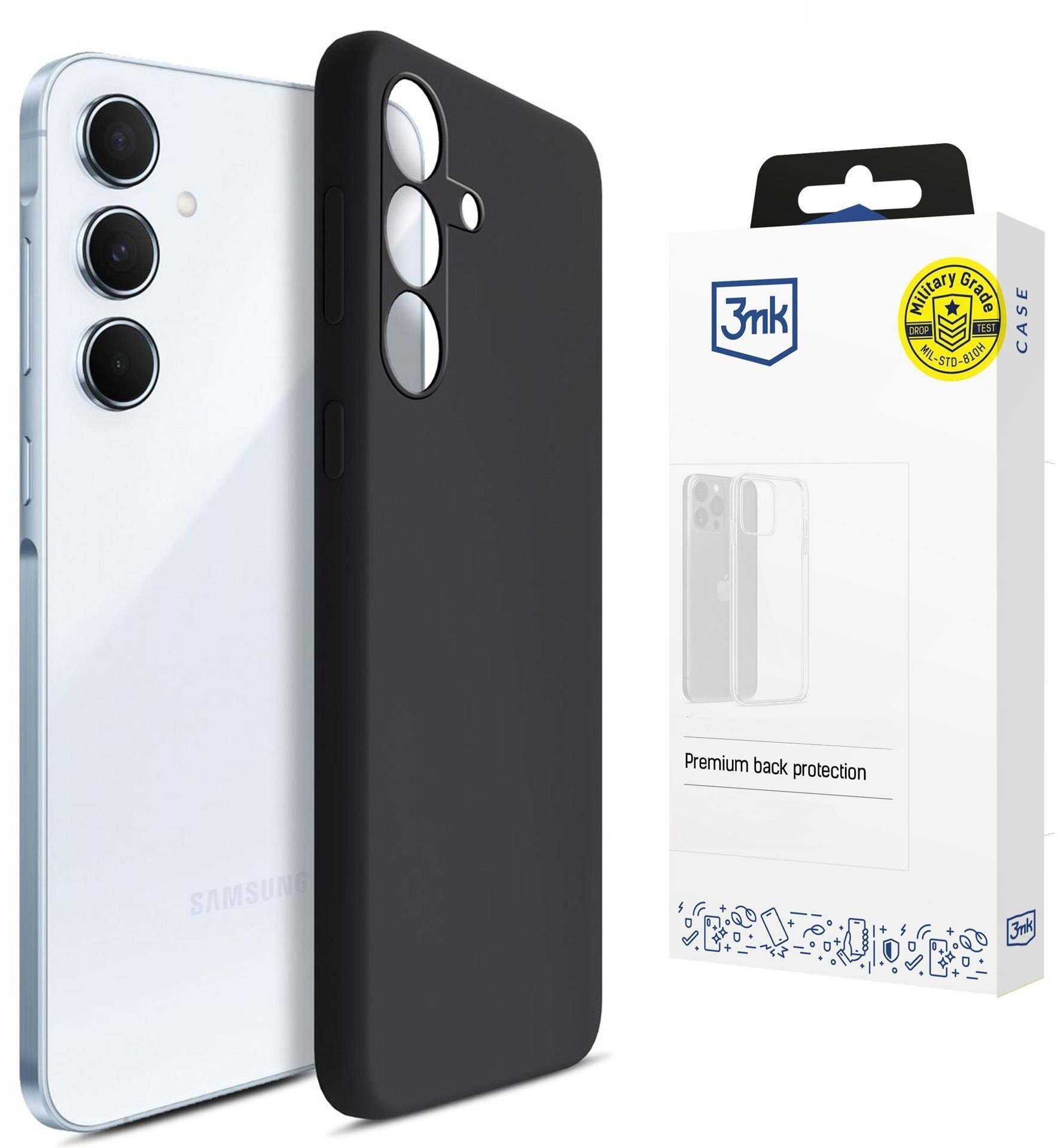 3MK Samsung Galaxy A55 5G - 3mk Hardy Mellow Case Black