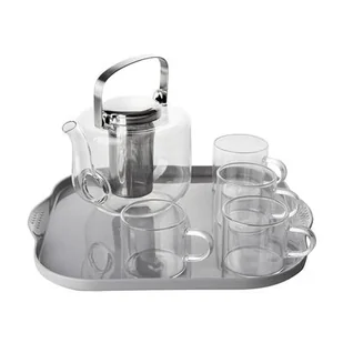 Dzbanek szklany do herbaty 670 ml + filiżanki 90 ml szklane transparenty Retro - Dzbanki i imbryki - miniaturka - grafika 1